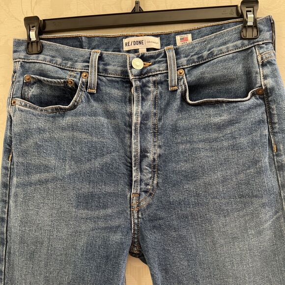 RE/DONE Originals Jeans Women’s Size 30x27 High Rise Button Fly Ankle Straight - Picture 2 of 11